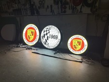 SET OF THREE VINTAGE PORSCHE SHOP SIGNS