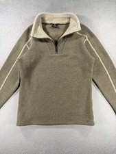 Kuhl Europa Mens MD Pullover Brown 1/4 Zip Alfpaca Gold Fleece Sweater