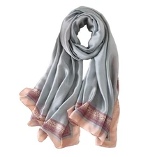 Mulberry Silk Scarf Long Lightweight Fashion Shawl Wrap for Women Luxury