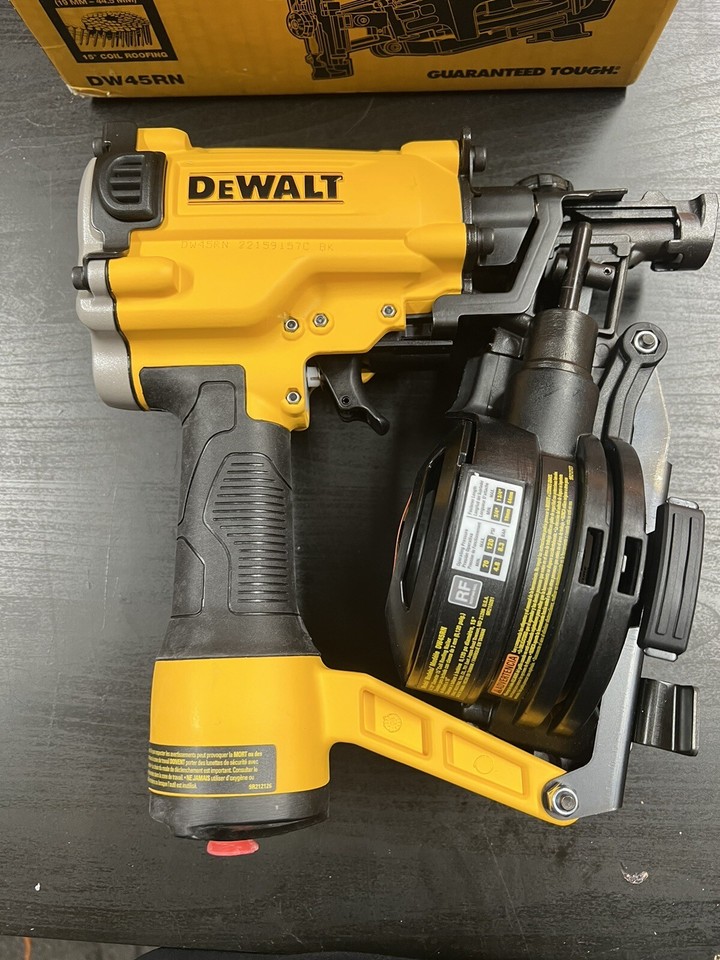 NEW DEWALT DW45RN 15 degree Coil Roofing Nailer open box eBay