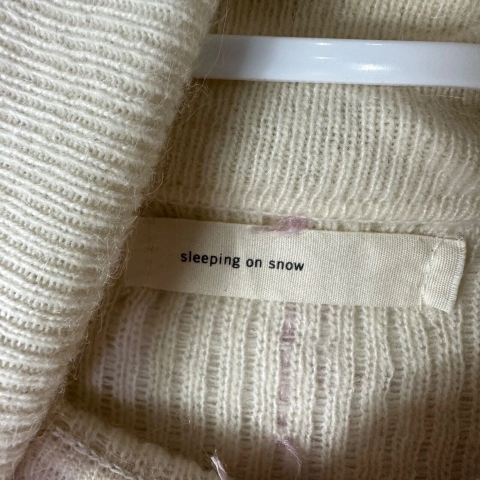 Suéter Anthropologie Sleeping On Snow para mujer pequeño cuello alto angora lana de cordero Foto 3 de 4
