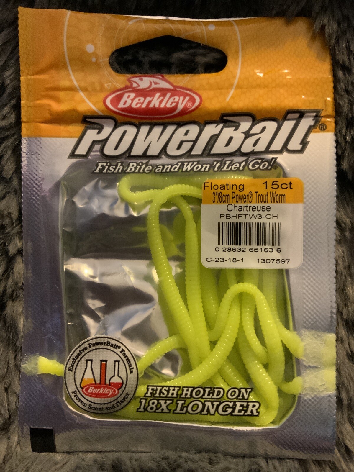 Berkley Powerbait FLOATING 3" Trout Worm Chartreuse 15 Count PBHFTW3