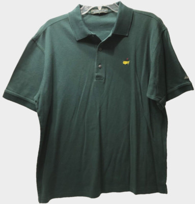 Masters Logo Collection Green Golf 100% Pima Cotton Augusta Polo Shirt L
