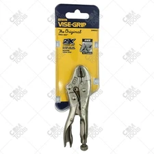 Vise-Grip 4WR 4" Long 1" Capacity Curved Jaw Locking Pliers w/ Wire Cutter