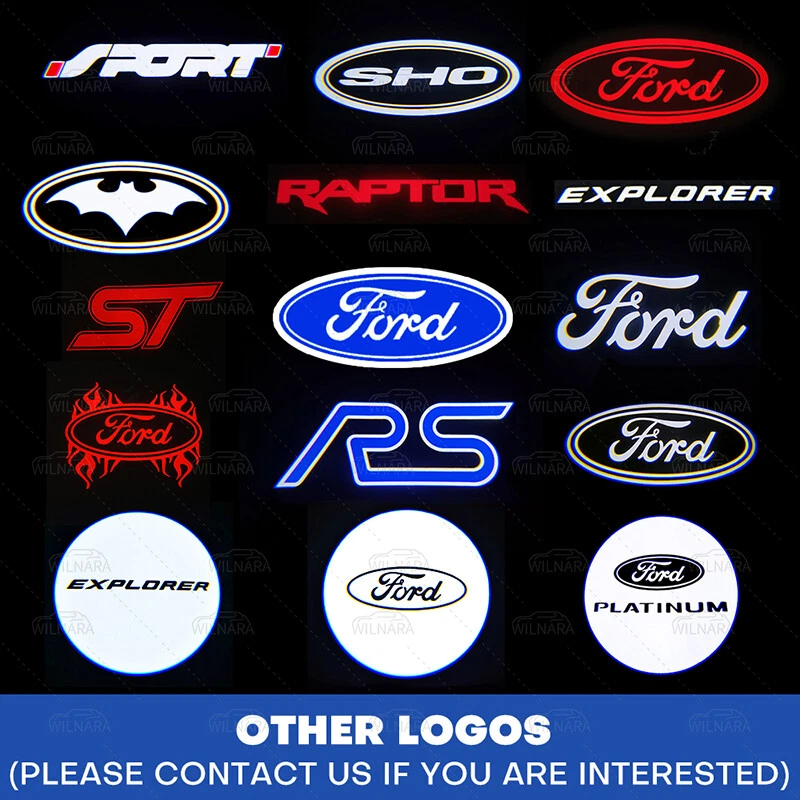 2X Luces de sombra de bienvenida de espejo retrovisor lateral LED HD para Ford Taurus FLEX Edge Foto 3 de 4