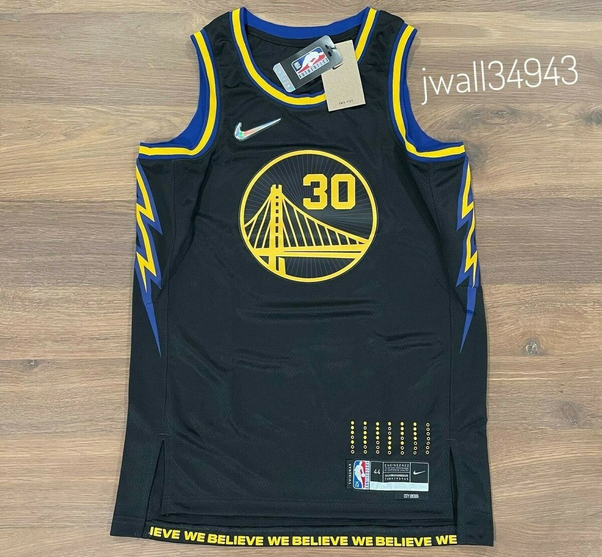 Men's Nike Stephen Curry Black Golden State Warriors 2021/22 Swingman Badge  Jersey - City Edition