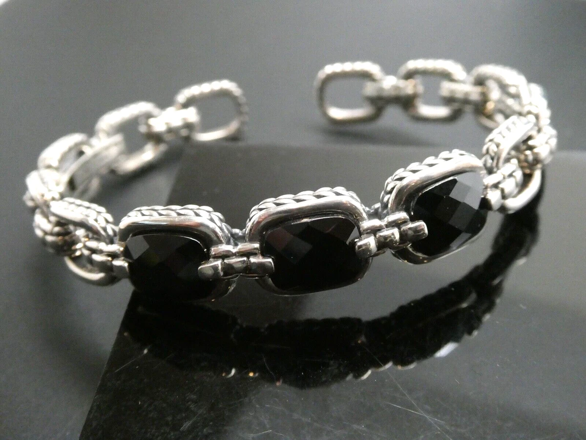 JAI Sterling Silver Triple-Strand Box Chain Bracelet 