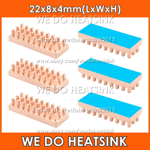 22x8x4mm Pin Fins Copper Heatsink Radiator Cooler For VGA GPU DIP IC Chipset