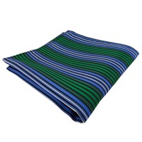 Tigertie Einstecktuch GrüN Blau Schwarz Silber Gestreift - Tuch Polyester