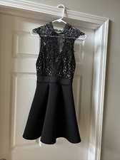 Windsor Lace Black Dress Gold Liner Women Small Contrasting Black Lace Layer