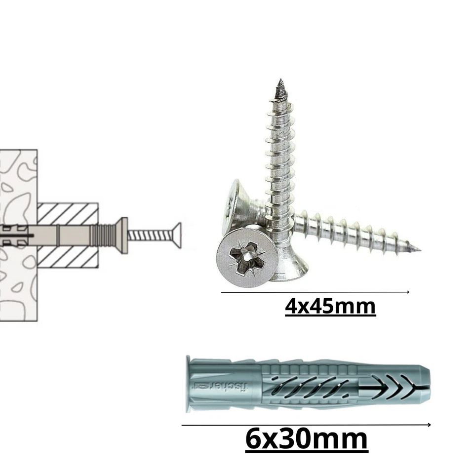 Tasselli da 6 Tassello tipo Fischer per muro Universali in Nylon con vite 250 pz - Immagine 3 di 3