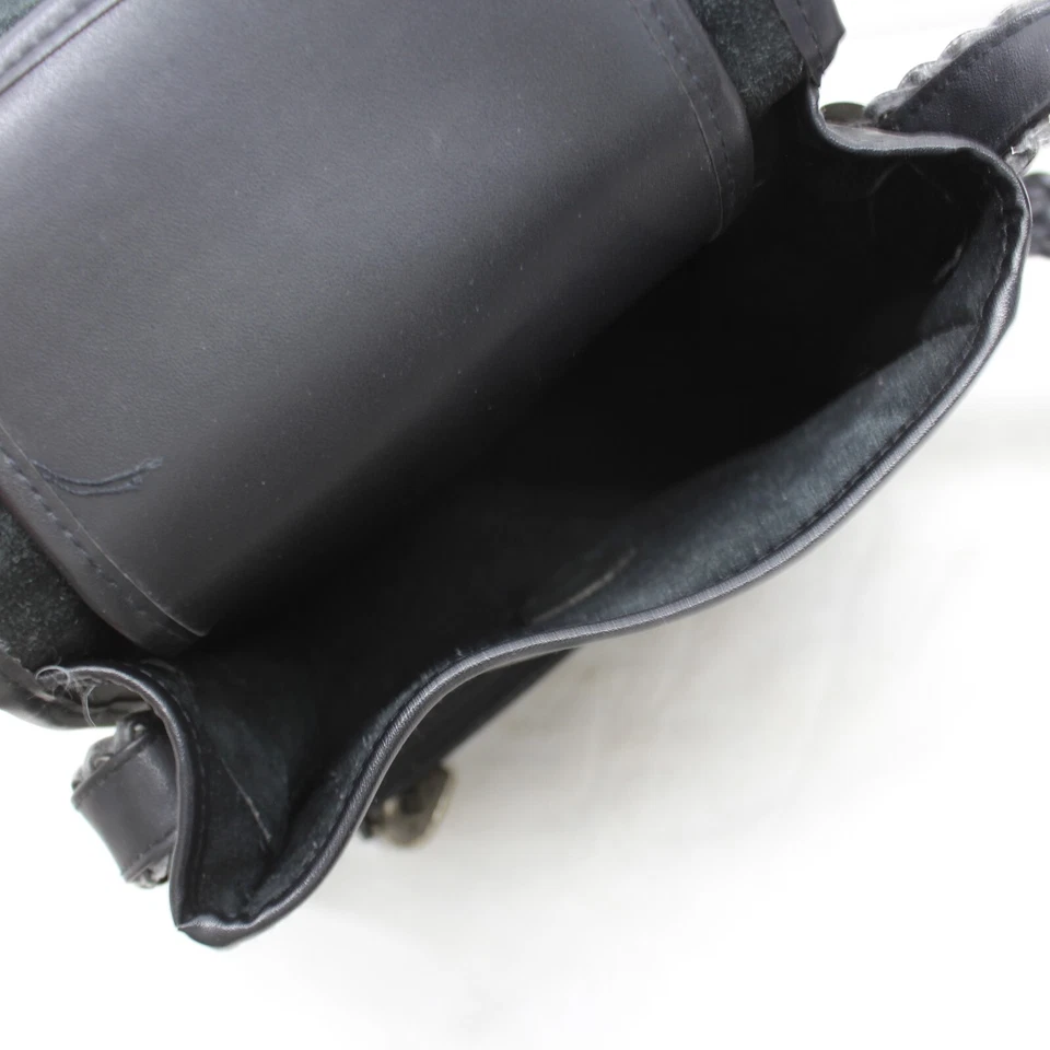 Bolso de Hombro M.C.Marc Chantal Estilo Occidental Negro Hobo Cartera Tejida con Corazones Foto 4 de 4