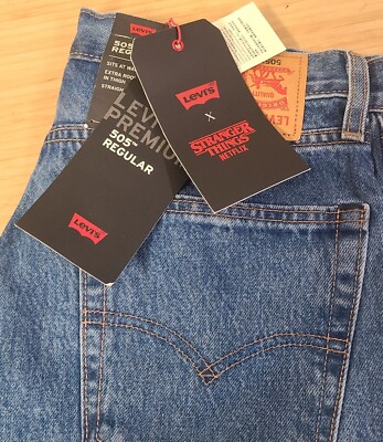 LEVIS x Stranger Things 505 Denim Blue Jeans Mens 31x32 Regular