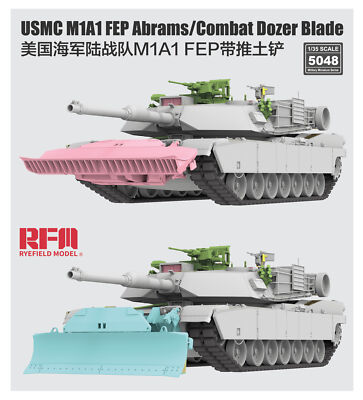 RYEFIELD RM-5048 1/35 USMC M1A1 FEP Abrams w/Combat Dozer Blade Model Kit