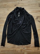 Lululemon Athletica Iconic Wrap Knot Front Twist Sweater Size 2 Black Gray