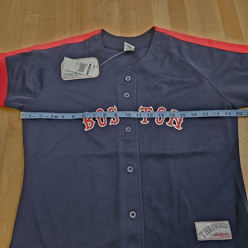 Vtg Authentic Throwbacks Boston Red Sox Top Ladies Sz 2XL MLB Baseball #9 New - Picture 15 of 15