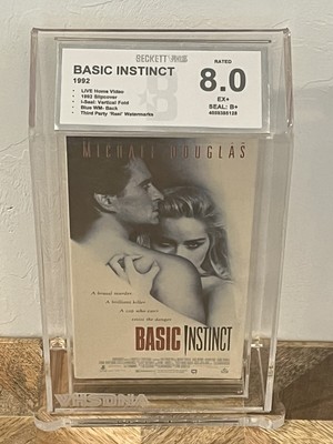 1992 Basic Instinct Sealed VHS Beckett 8.0 Seal B+ First Print VHSDNA IGS