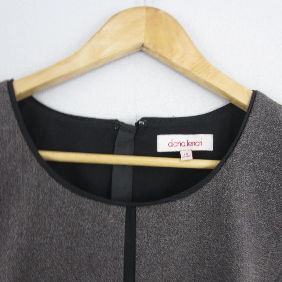 Diana Ferrari Dress Womens 12 Brown Straight Sheath Career Corporate Eveent - image 2 of 4