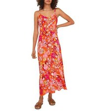 Vince Camuto Women's Summer Heat Sunset Orange Floral Sleeveless Dress Size S
