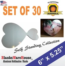 Heart Shaped Sublimation Photo Blank, dye sub  - Self Standing,  30 pieces **