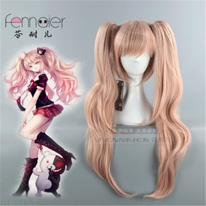 Light Pink Split Double Ponytail Cosplay Anime Wig Fiber Daily