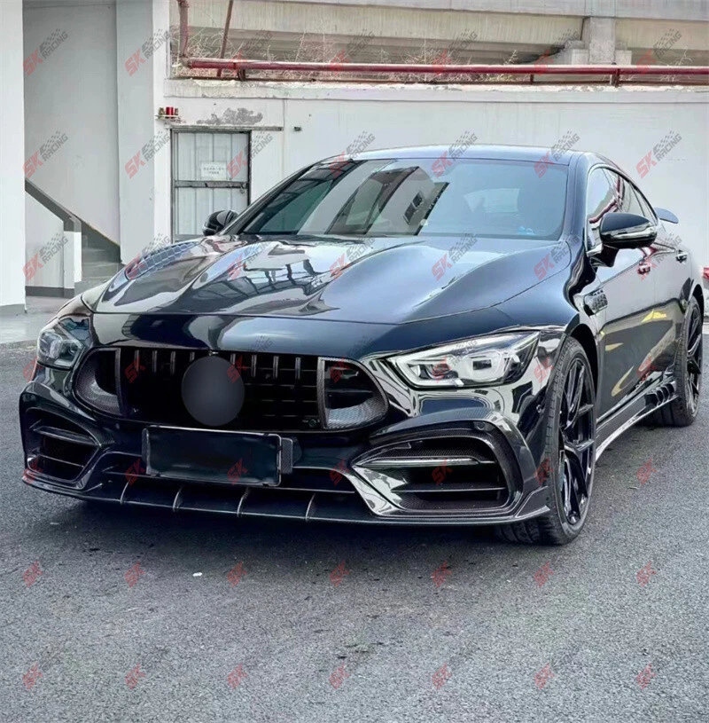 Kit de carrocería de labio delantero trasero faldones laterales de fibra de carbono para Mercedes-Benz AMG GT43 53 63 Foto 3 de 4