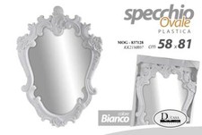 SPECCHIO DA PARETE 81*58 cm SPECCHIERA OVALE CORNICE BIANCA CLASSICO MODERNO