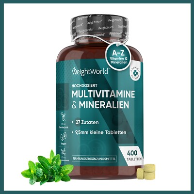 Vitamine & Mineralien - 400Tabletten - Vitamin C Vitamin D3 B Komplex - Zink Jod