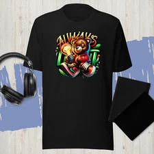 Always Lit Baby Bear T-Shirt Street Wear Unisex Sport Tee Shirt Pro Club Shaka