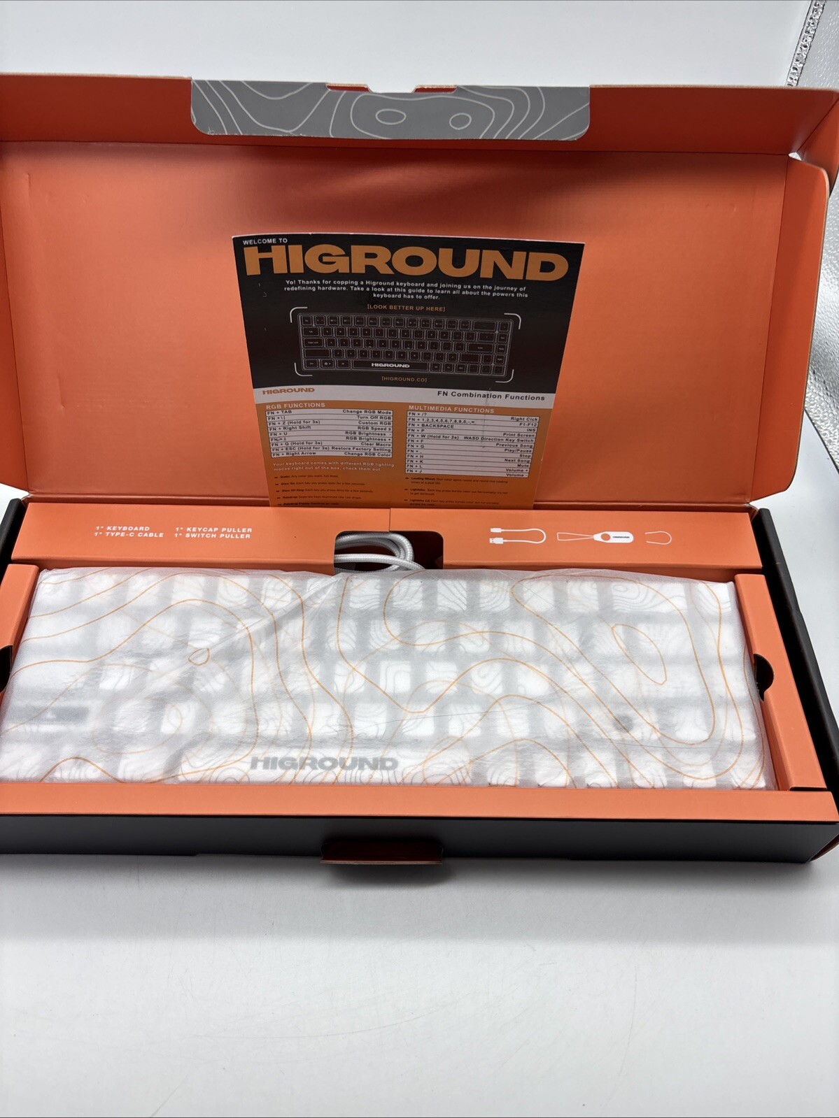 Teclado gamer Higround Snowstone 68K AO 65% con cable, switches lineales Flame, imagen 10