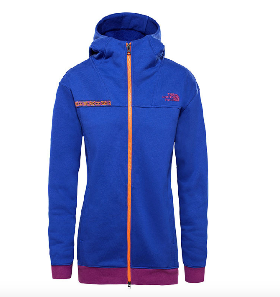 The North Face Womens 92 Rage Fleece Hoodie Aztec Blue RRP