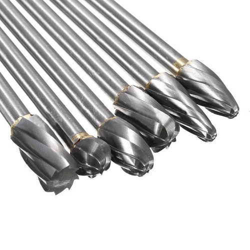 6 x 10MM Extra Long Tungsten Carbide ALUMINUM CUT Rotary Burr Burs 6mm Shaft AO - Bild 6 von 6