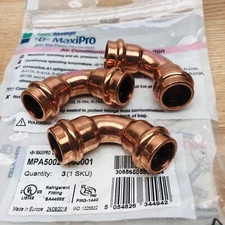 LOT OF 3 CONEX /BANNINGER MPA5002.0050001 B-PRESS MAXIPRO ELBOW 6/8" X 90D