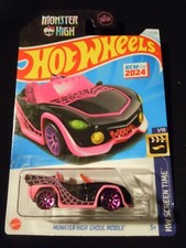 2024 Hot Wheels 3 HW Screen Time 1/10 MONSTER HIGH GHOUL MOBILE Black Near Mint