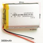 3.7V 3000mAh Lipo Rechargeable Battery For PAD GPS 104060 PowerBank Mobile Phone