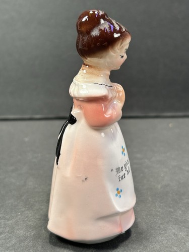 Enesco Prayer Lady Mother Kitchen toothpick holder 1950s pink Gift Ceramic Japan - Picture 5 of 6