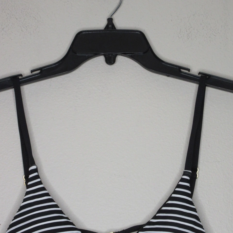 Nuevo con etiquetas Sujetador de bikini Ella Moss Visionario Triángulo para mujer Negro/Blanco L B32 Foto 3 de 4