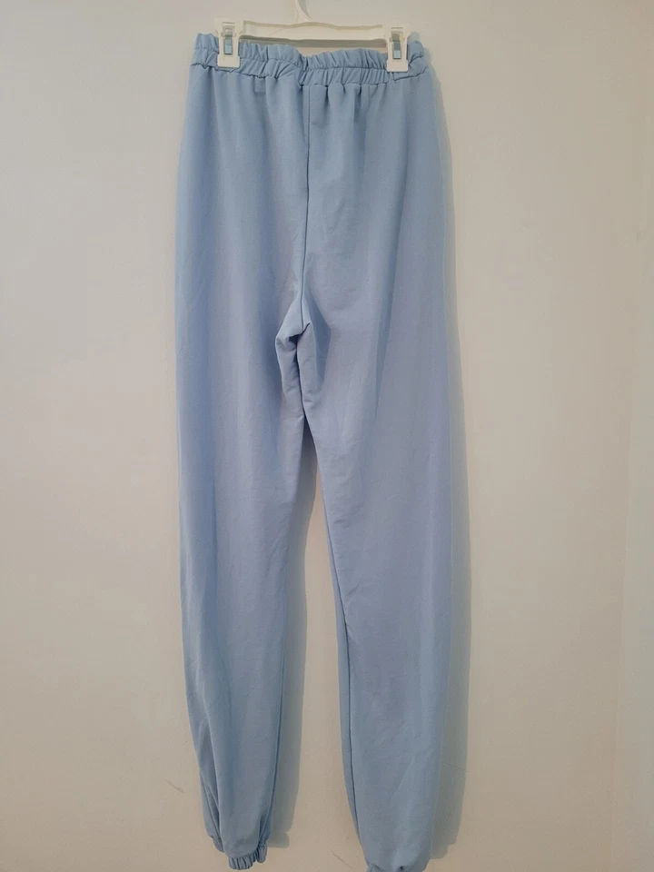 Pantalones de chándal Missguided para mujer talla 4 altos azules pierna cónica bolsillos cintura alta Foto 4 de 4