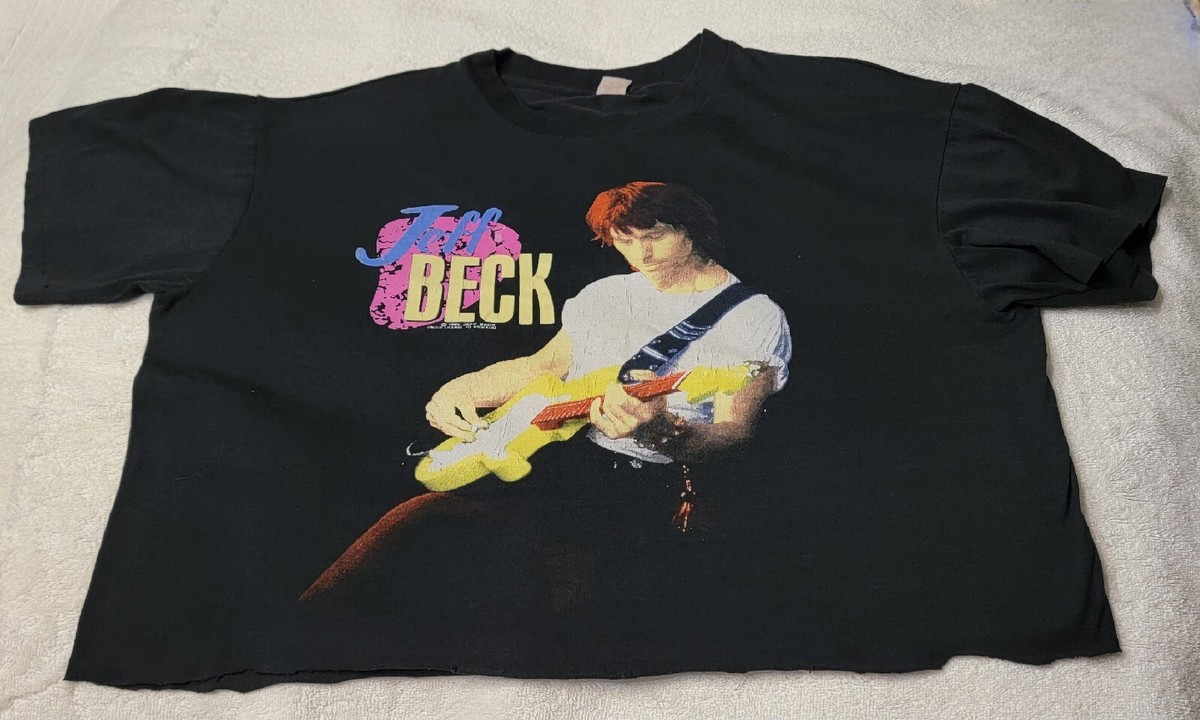 ミュージシャン JEFF BECK GROUP japan tour 1989 tee el 1989 Jeff Beck Guitar Shop Concert T-Shirt - Size Large