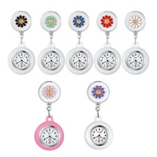 Silicone Flower Petal Fob Pocket Clip-on Nurse Watch Brooch Hanging Stretchable
