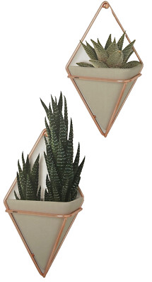 2x Umbra Trigg Wandvase & Geometrische Deko   Übertopf Für Zimmerpflanzen