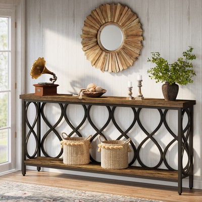 Tribesigns 71'' Long Console Table Industrial Hallway Entryway Table Sofa Table