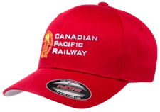 Canadian Pacific 1881 Beaver Shield w/Letters Embroidered Flexfit L/XL Red Cap