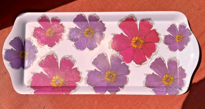 Maulbeerblume kleines rechteckiges Melamin Sandwich/kleines Tablett