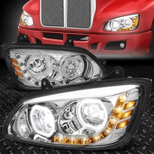 For 08-19 Kenworth T170/270/370/660/700 LED DRL Projector Headlights Chrome