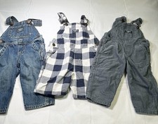 Lot of 3 OshKosh B'Gosh Genuine Kids Overalls 9, 12 Months, 3T