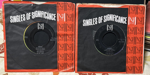 2x Versions 45 7" EP THE BEATLES VJ 1-903 MISERY ask me why In Company Sleeve - Foto 2 di 8