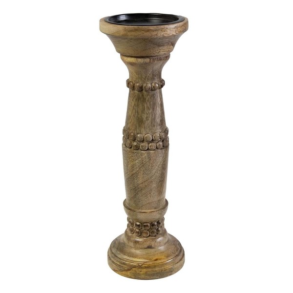 INNA-Glas Kerzenleuchter Brantley, Aus Mangoholz, Braun, 30Cm, Ø7,5Cm-image