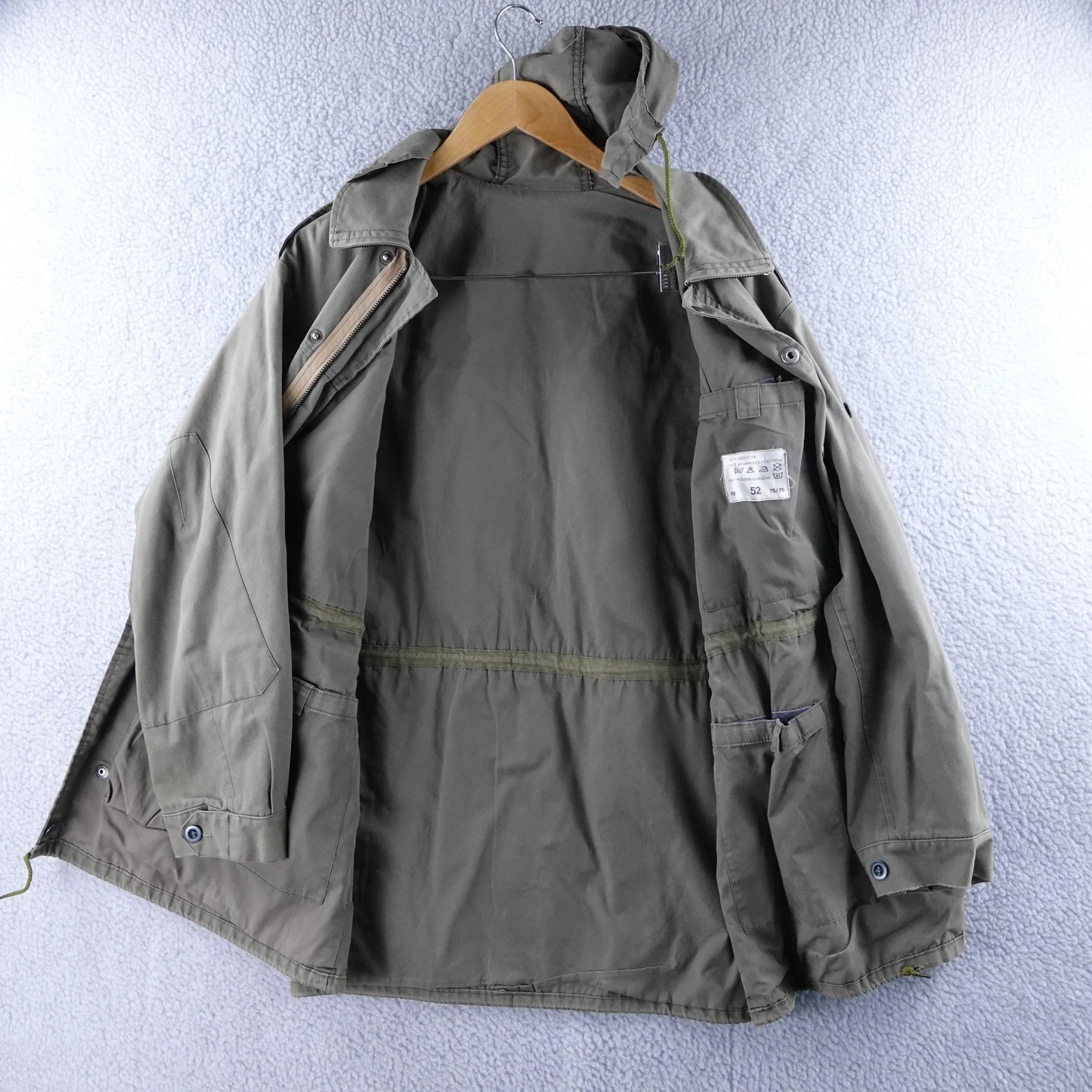 Vintage Russian Military Field Jacket Olive Green Hooded Utility Parka Size M image 2