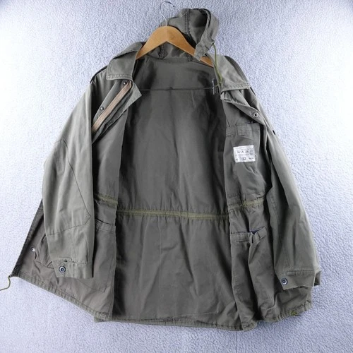 Vintage Russian Military Field Jacket Olive Green Hooded Utility Parka Size M image 2